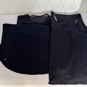 2 Long Black Lululemon Tank Tops, new without tags